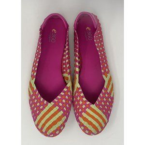 Easy Spirit E360 Esgibby Women's Walking Shoes Ballet Flats Pink Multicolor 9W